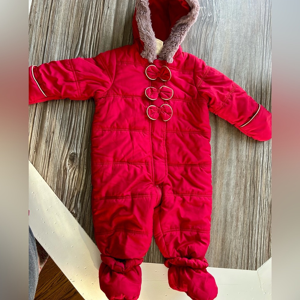 First Impressions Red Hooded Snowsuit